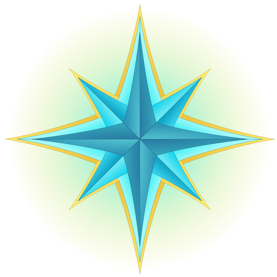 Teal blue and gold star-shaped logo for the RIverly's Realms website